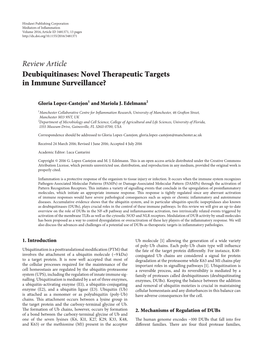 Deubiquitinases: Novel Therapeutic Targets in Immune Surveillance?