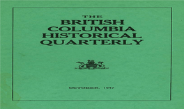 British Columbia Historical Quarterly