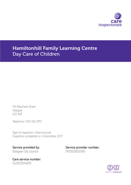 Hamiltonhill Family Learning Centre Day Care of Children
