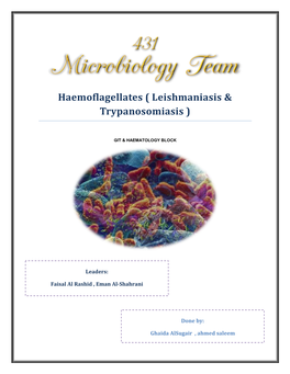 Haemoflagellates ( Leishmaniasis &