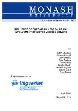 Influence of Chronic Illness on Crash Involvement of Motor Vehicle Drivers