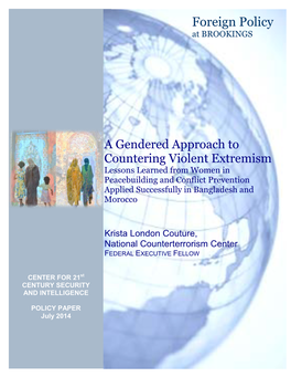 A Gendered Approach to Countering Violent Extremism