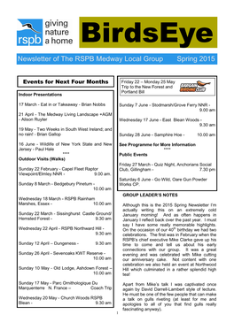 Newsletter of the RSPB Medway Local Group Spring 2015