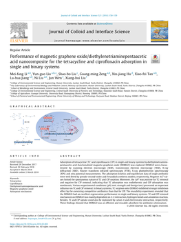 Performance of Magnetic Graphene Oxide/Diethylenetriaminepentaacetic Acid Nanocomposite for the Tetracycline and Ciprofloxacin A