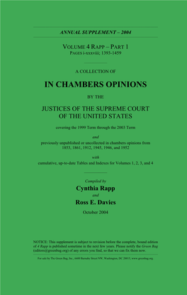 In Chambers Opinions