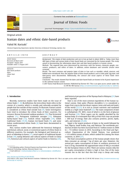 Iranian Dates and Ethnic Date-Based Products