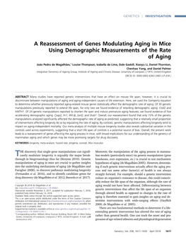 A Reassessment of Genes Modulating Aging in Mice Using Demographic Measurements of the Rate of Aging