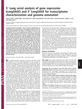 And 3 Longsage for Transcriptome Characterization And