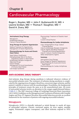 Chapter 8 Cardiovascular Pharmacology