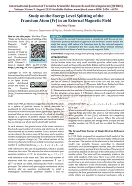 Study on the Energy Level Splitting of the Francium Atom (Fr) in an External Magnetic Field