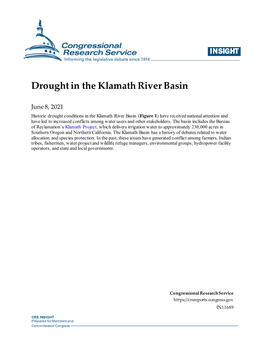 Drought in the Klamath River Basin