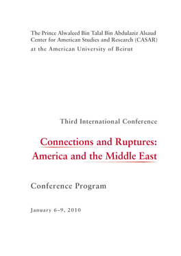 Connections and Ruptures: America and the Middle East