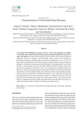 Characterization of a Fermented Feijoa Beverage