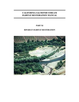 California Salmonid Stream Habitat Restoration Manual