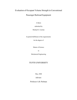 Evaluation of Occupant Volume Strength in Conventional