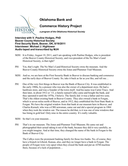 Oklahoma Bank and Commerce History Project