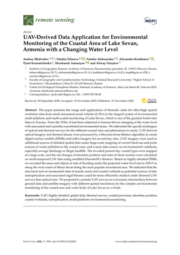 UAV-Derived Data Application for Environmental Monitoring of the Coastal Area of Lake Sevan, Armenia with a Changing Water Level