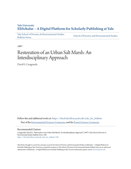 Restoration of an Urban Salt Marsh: an Interdisciplinary Approach David G