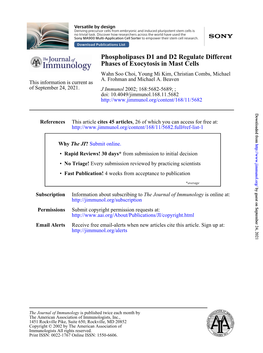 Phases of Exocytosis in Mast Cells Phospholipases D1 and D2