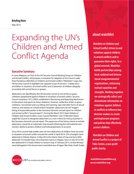 Expanding the UN's Children and Armed Conflict Agenda