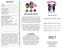 Why Aquatic School? Registration