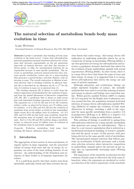 The Natural Selection of Metabolism Bends Body Mass Evolution in Time