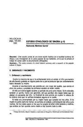 Estudio Etnol~Gico De Singra