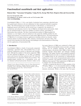 Functionalized Cucurbiturils and Their Applications