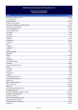 Sheffield Teaching Hospitals NHS Foundation Trust Procurement