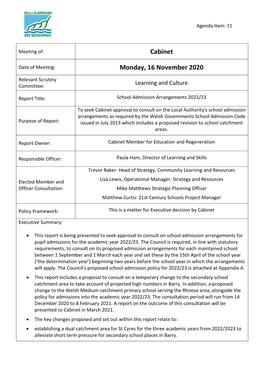 School Admission Arrangements 2022/23