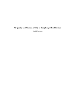 Air Quality and Physical Activity in Hong Kong Schoolchildren