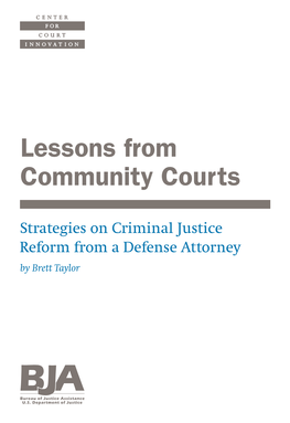 Lessons from Community Courts