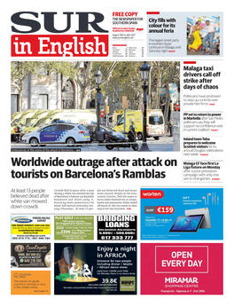 Worldwide Outrage After Attack on Tourists on Barcelona's Ramblas
