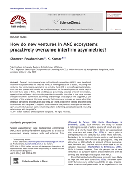 How Do New Ventures in MNC Ecosystems Proactively Overcome Interﬁrm Asymmetries?