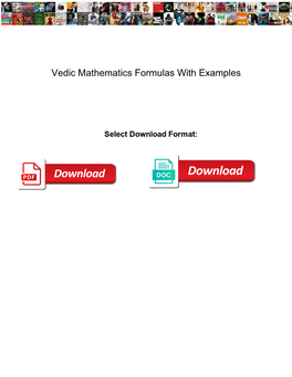 Vedic Mathematics Formulas with Examples