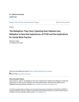 Exploring How Veterans Use Metaphor to Describe Experiences of PTSD and the Implications for Social Work Practice