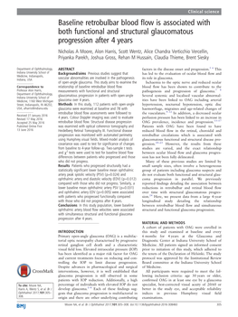 Baseline Retrobulbar Blood Flow Is Associated with Both Functional and Structural Glaucomatous Progression After 4 Years