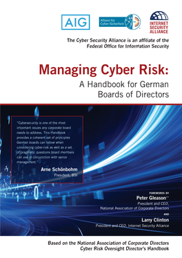 Managing Cyber Risk: a Handbook for German Boards of Directors