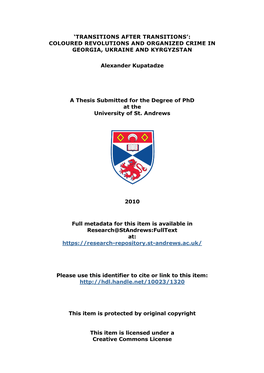 Alexander Kupatadze Phd Thesis