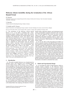 Holocene Climate Instability During the Termination of the African Humid Period H