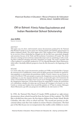 Filmic False Equivalence and Indian Residential School Scholarship