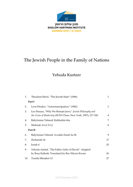The Jewish People in the Family of Nations