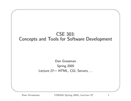 CSE 303: Concepts and Tools for Software Development