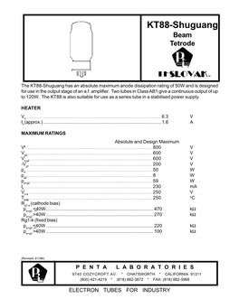 KT88-Shuguang Beam Tetrode