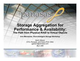 Storage Aggregation for Performance & Availability