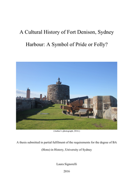 A Cultural History of Fort Denison, Sydney Harbour