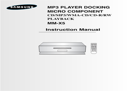 Instruction Manual MP3 PLAYER DOCKING MICRO COMPONENT MM-X5