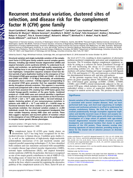 Recurrent Structural Variation, Clustered Sites of Selection, And