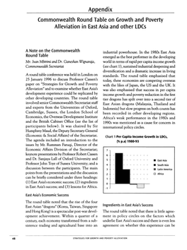 Appendix Commonwealth Round Table on Growth and Poverty Alleviation in East Asia and Other Ldcs