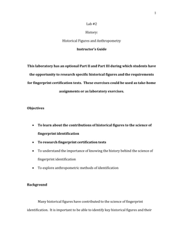 1 Lab #2 History: Historical Figures and Anthropometry